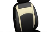 Калъфи за седалки за Kia Rio (IV) 2017-&gt; Design Leather Бежово 2+3