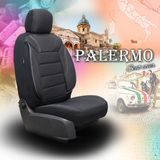 Калъфи за седалки за Kia Rio (II) 2005-2011 PALERMO_Черно-cив 2+3