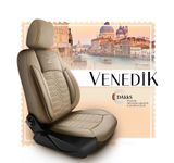 Калъфи за седалки за Kia Picanto (I) 2004-2011 VENEDIK_БЕЖОВО 2+3