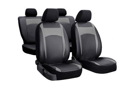 Калъфи за седалки за Kia Rio (IV) 2017-> Design Leather Сив 2+3